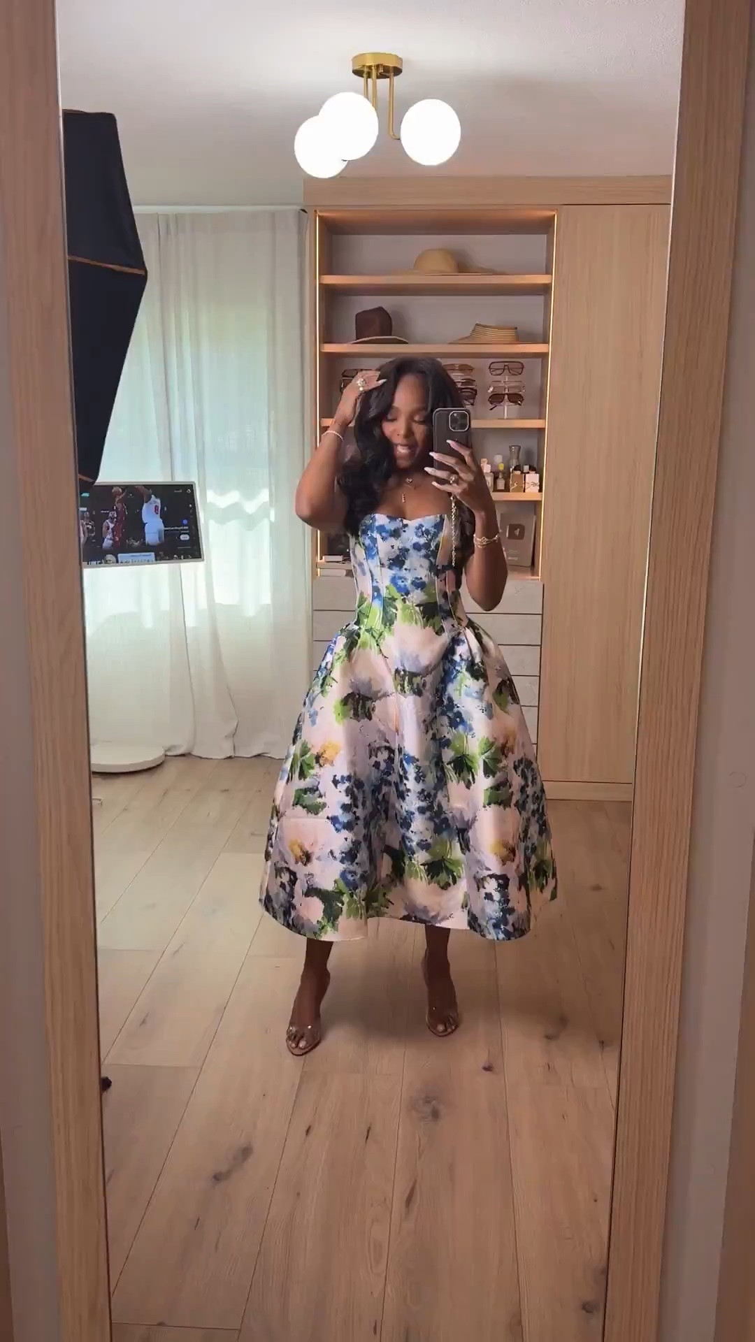 Hi babes!

This statement floral dress is that perfect feminine moment — fitted through the top with a full skirt that gives the most flattering shape. It’s one of those pieces that instantly makes you look dressed up with minimal effort.

Where to wear this:
Weddings
Special events
Date nights
Spring celebrations

I love dresses like this because they stay timeless and you can rewear them for so many occasions — so your cost per wear keeps dropping every time.

Everything is linked below

xx Kira | Kira’s Fashion Finds

34D - 27 - 40 | size small or 4