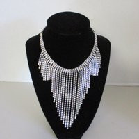 Beautiful Vintage Rhinestone, Waterfall Necklace | Etsy (US)