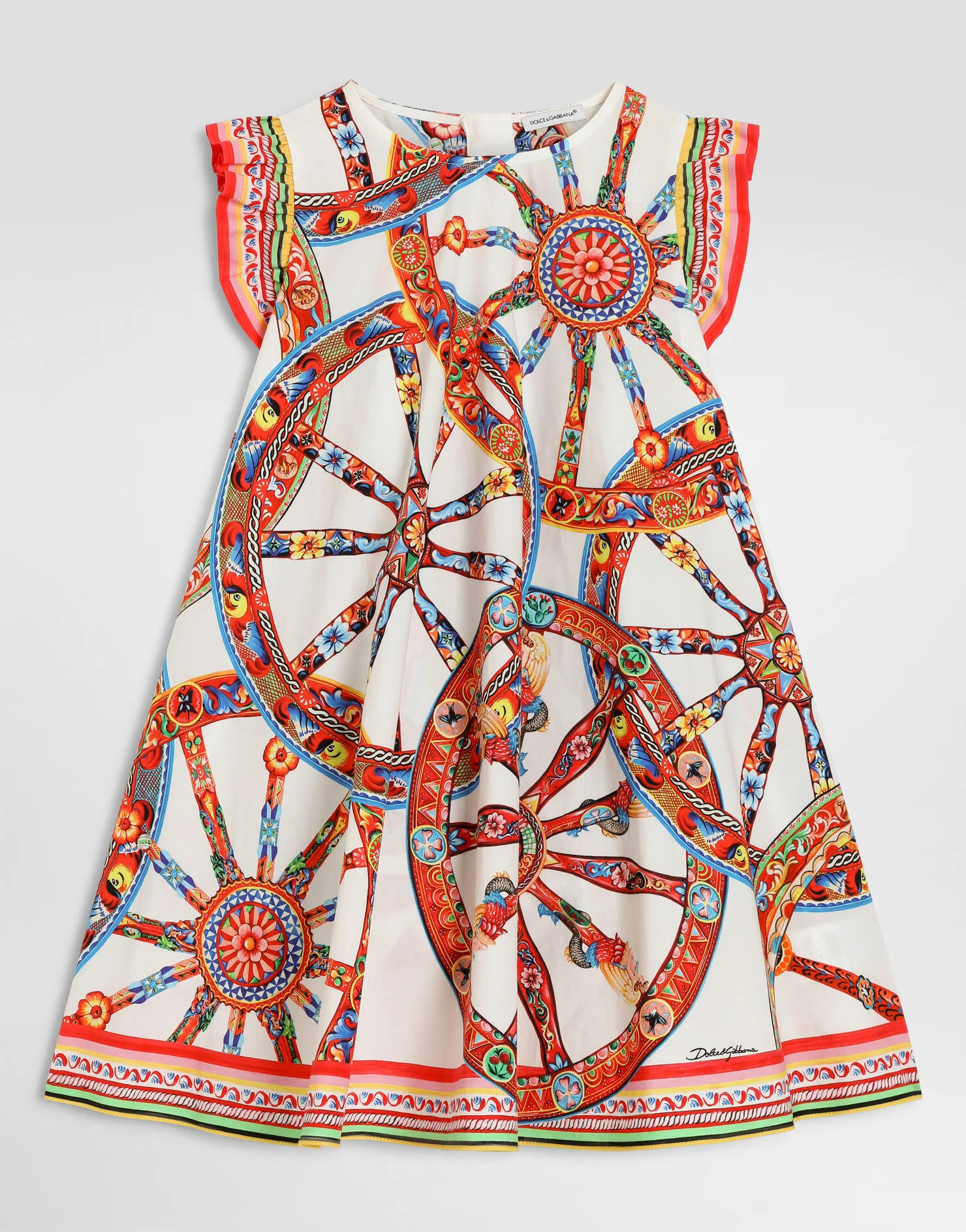 Carretto-print poplin dress | Dolce & Gabbana US