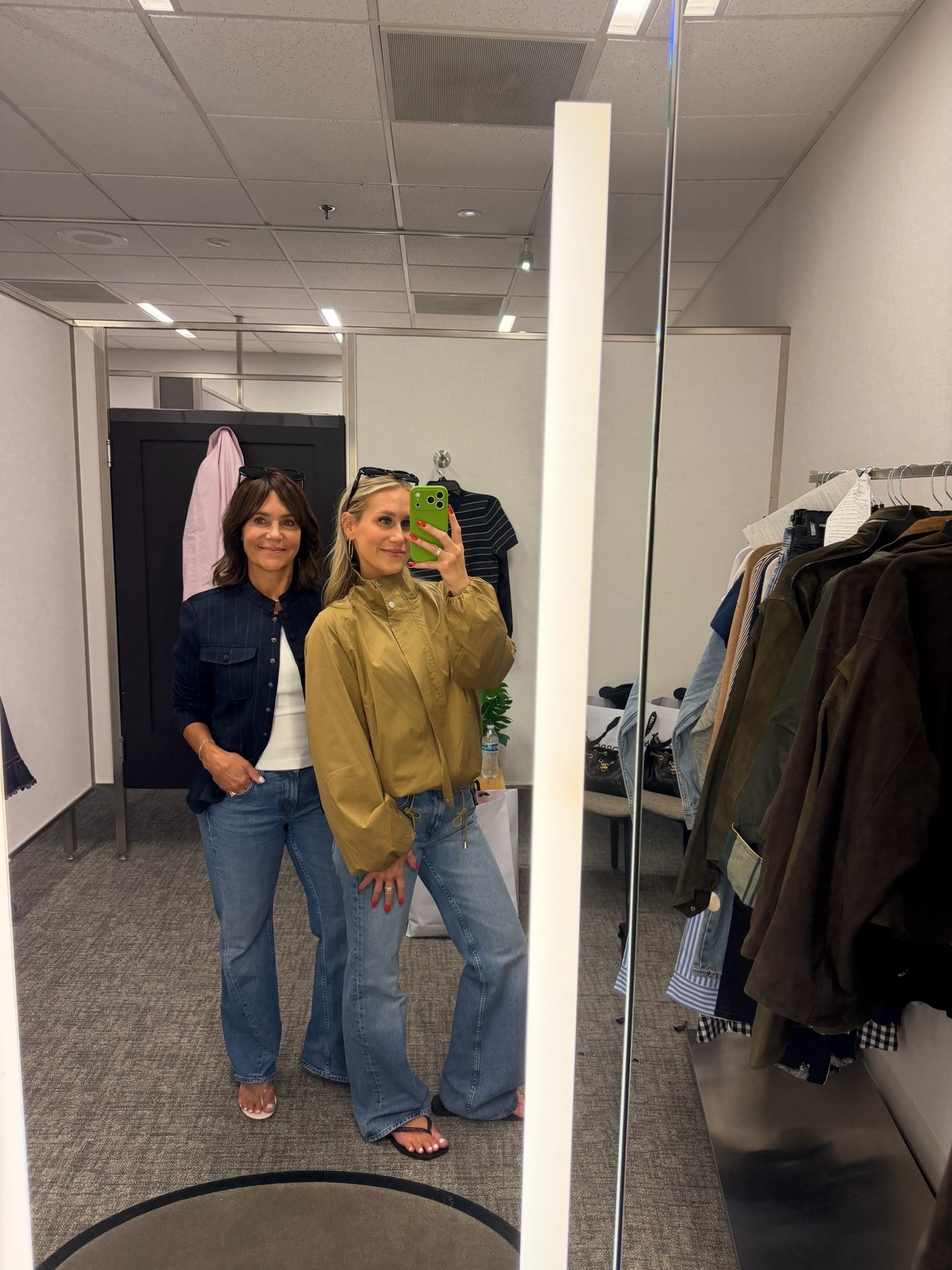 We’re both wearing the new Mother Bookie jeans – Em bought the NSale ones, and I purchased the new twist seam ones!

#LTKSaleAlert
