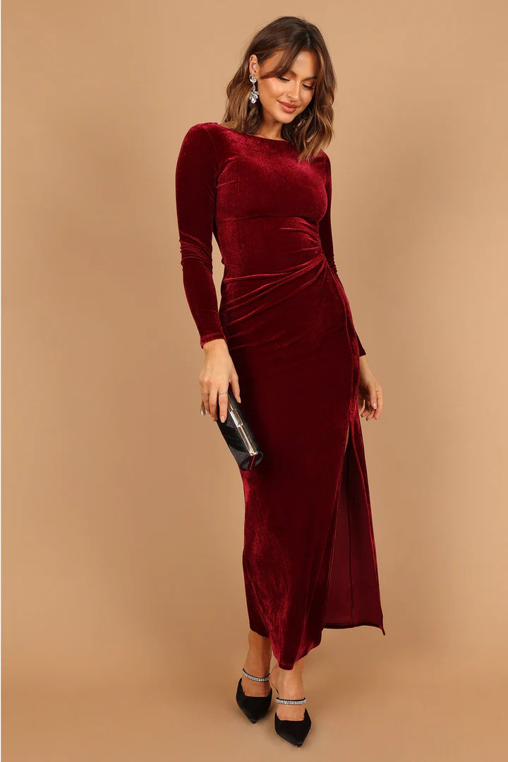 Sarine Long Sleeve Maxi Dress - Wine | Petal & Pup (US)