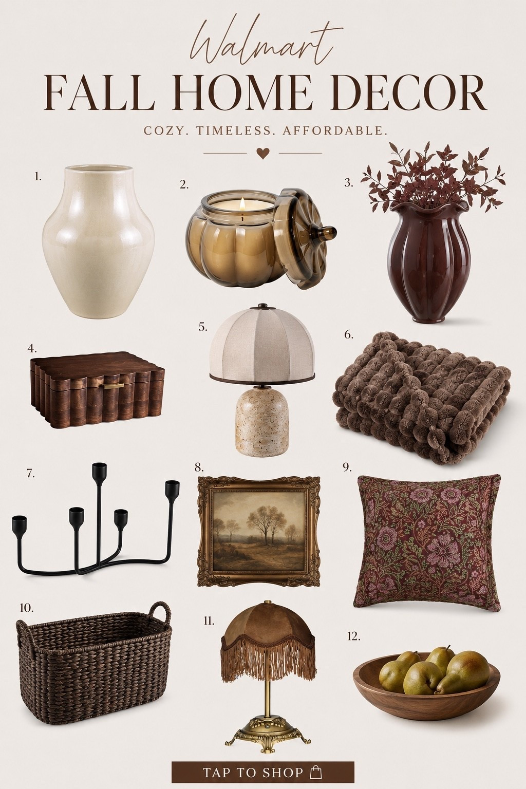 Walmart fall home finds that look way more expensive than they are 🤎🍂 Rich browns, cozy textures, vintage-inspired details + warm seasonal touches that make your home feel ready for fall. So many good pieces in this roundup! #WalmartFinds #WalmartHome #FallHomeDecor #FallDecor #ModernOrganic #WalmartFallFinds #CozyHome

#LTKSaleAlert #LTKSeasonal #LTKHome
