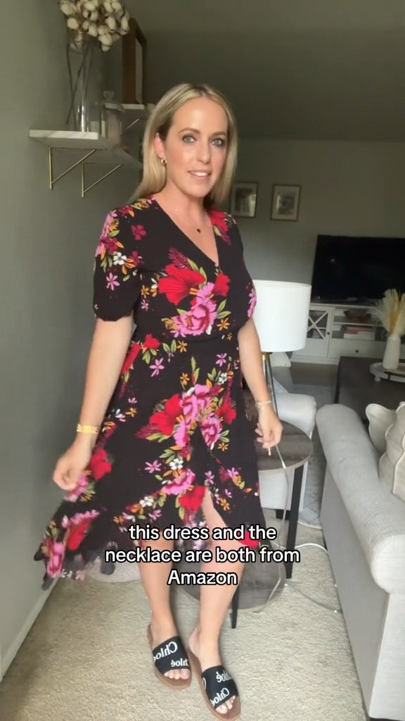 Summer dress. Date night outfit. Amazon. Midi dress. Sandals 

#LTKunder100 #LTKSeasonal #LTKunder50