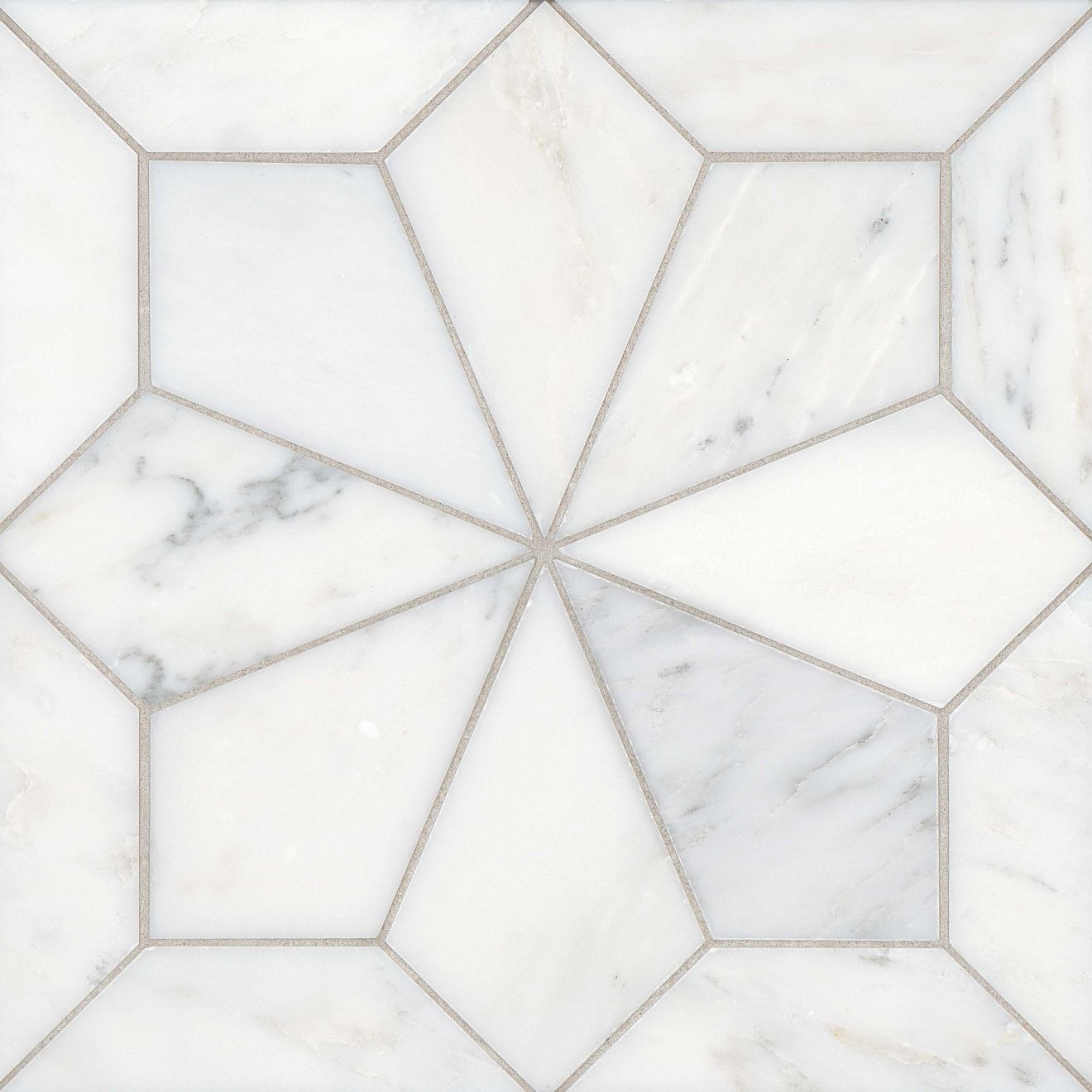 Blomma Honed Marble Mosaic Tile in Bianco | Bedrosians Tile & Stone