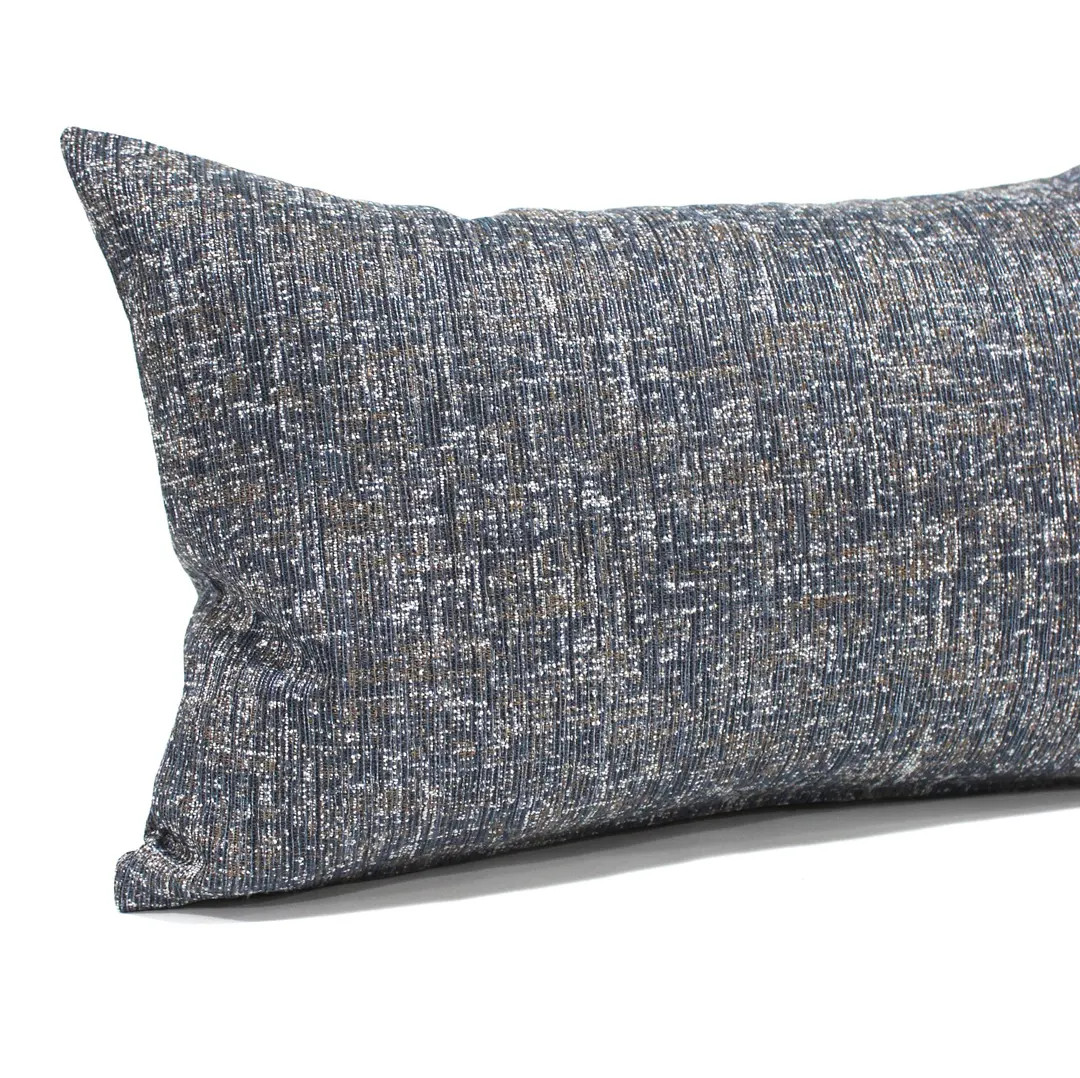 Lumbar Pillow Cover Smokey Blue and Brown Mottled Upholstery Double Sided Decorative Oblong Throw... | Etsy (US)