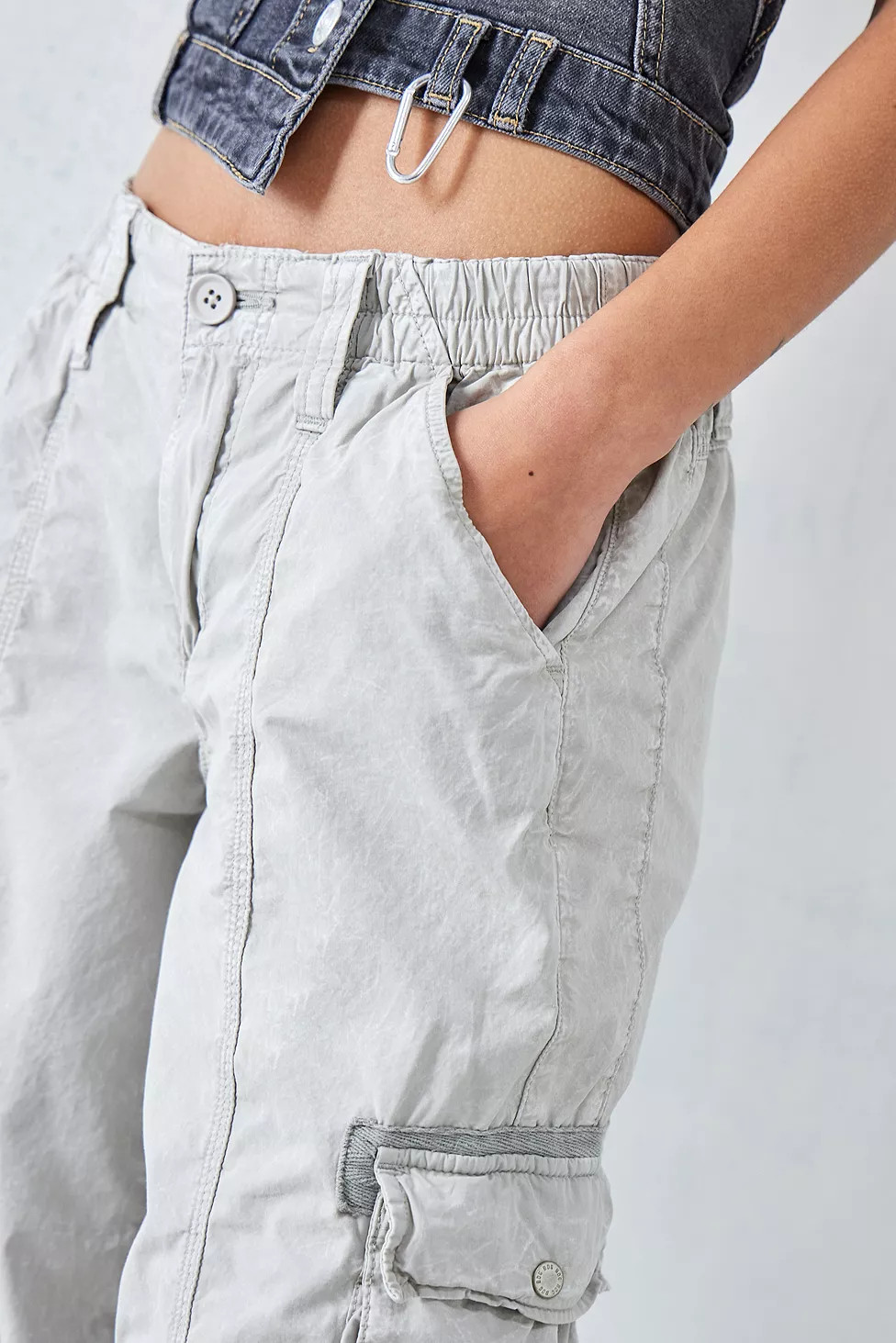 BDG Washed Grey Y2K Multi-Pocket Cargo Pants | Urban Outfitters (EU)