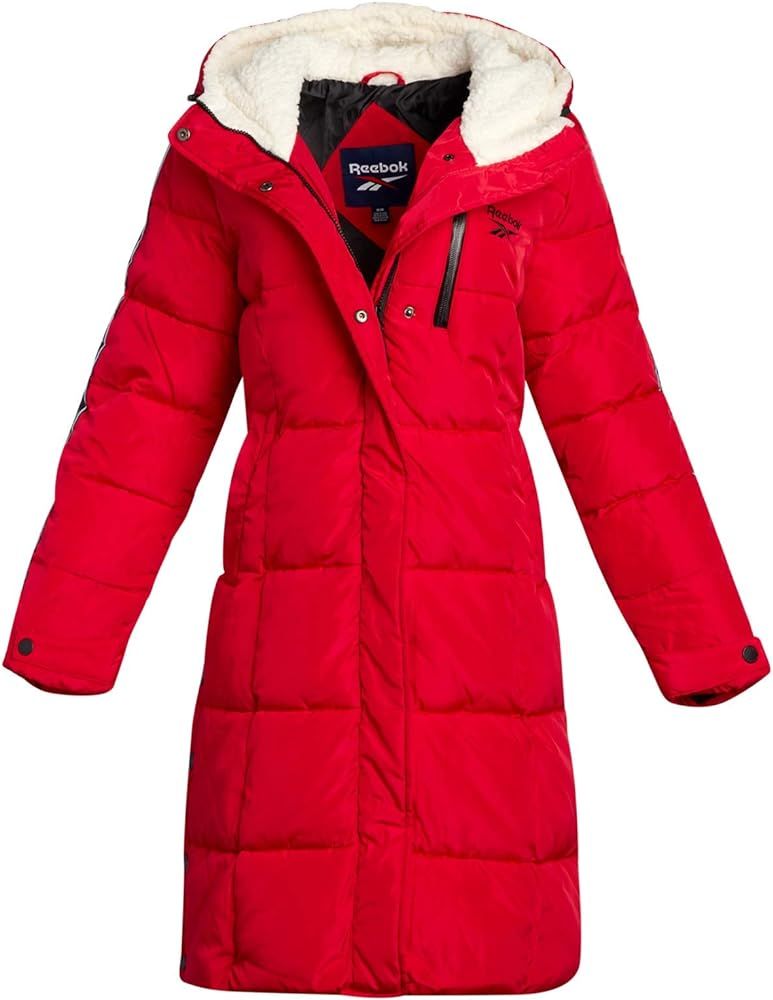 Reebok Women's Winter Jacket - Full Length Bubble Puffer Parka Jacket with Hood | Amazon (US)