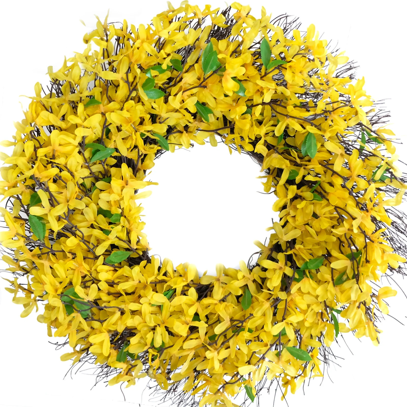 Idyllic 26 Inch Forsythia Flower Wreath For Front Door, Spring And Summer Every Day Flower Wreath... | Walmart (US)