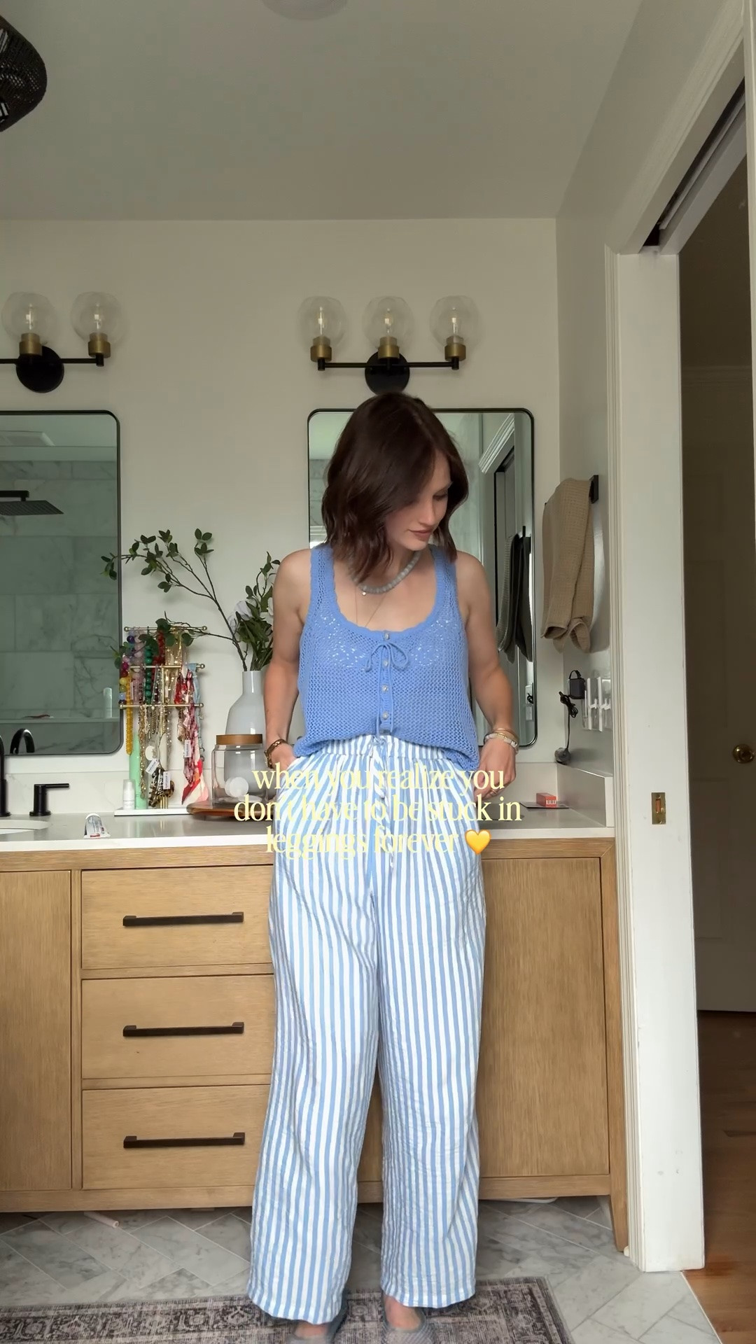 wearing s in tank 
Medium in stripe pants 

Nursing friendly // @oldnavy // spring outfit // mom style

#LTKootd #LTKgrwm #LTKSeasonal