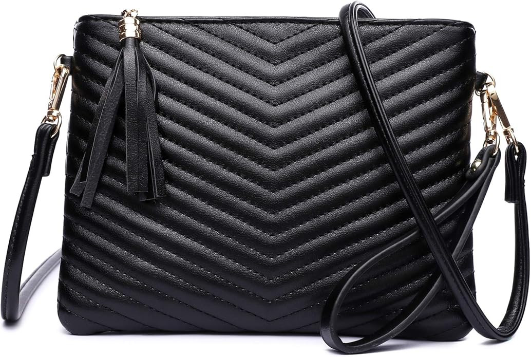 LYPULY Small Crossbody Bags for Women, Trendy Vegan Leather Shoulder Purses, Clutch Wallet with W... | Amazon (US)