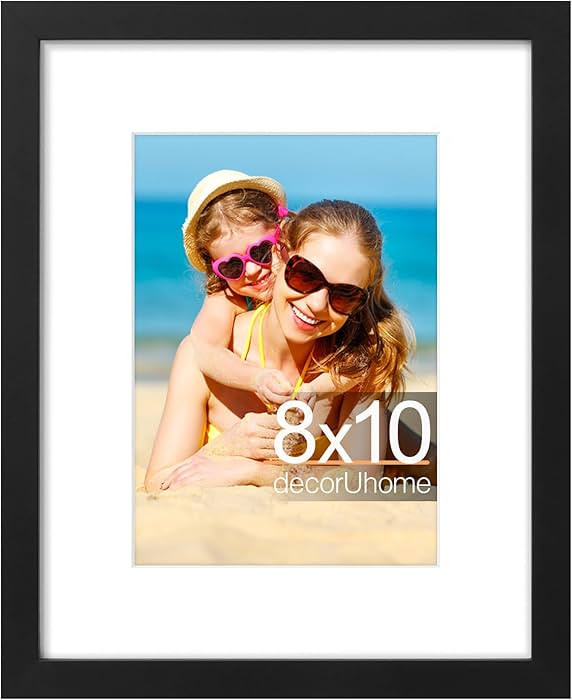 decorUhome 8x10 Picture Frame, Display Pictures 5x7 with Mat or 8x10 without Mat, Wall & Tabletop... | Amazon (US)