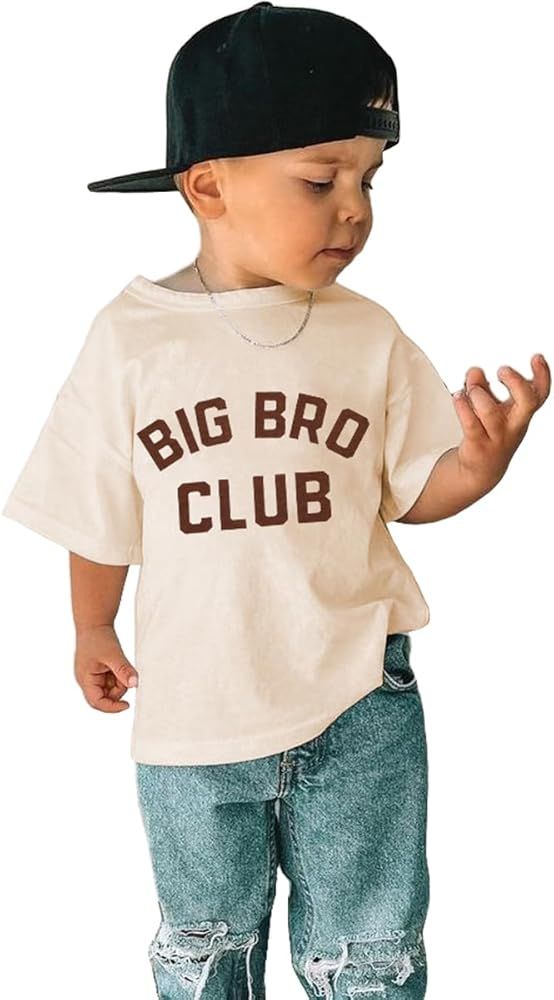 CM C&M WODRO Big Brother Shirt Toddler Baby Boy Big Bro Club Letters Print T-Shirt Tees Kid Summe... | Amazon (US)