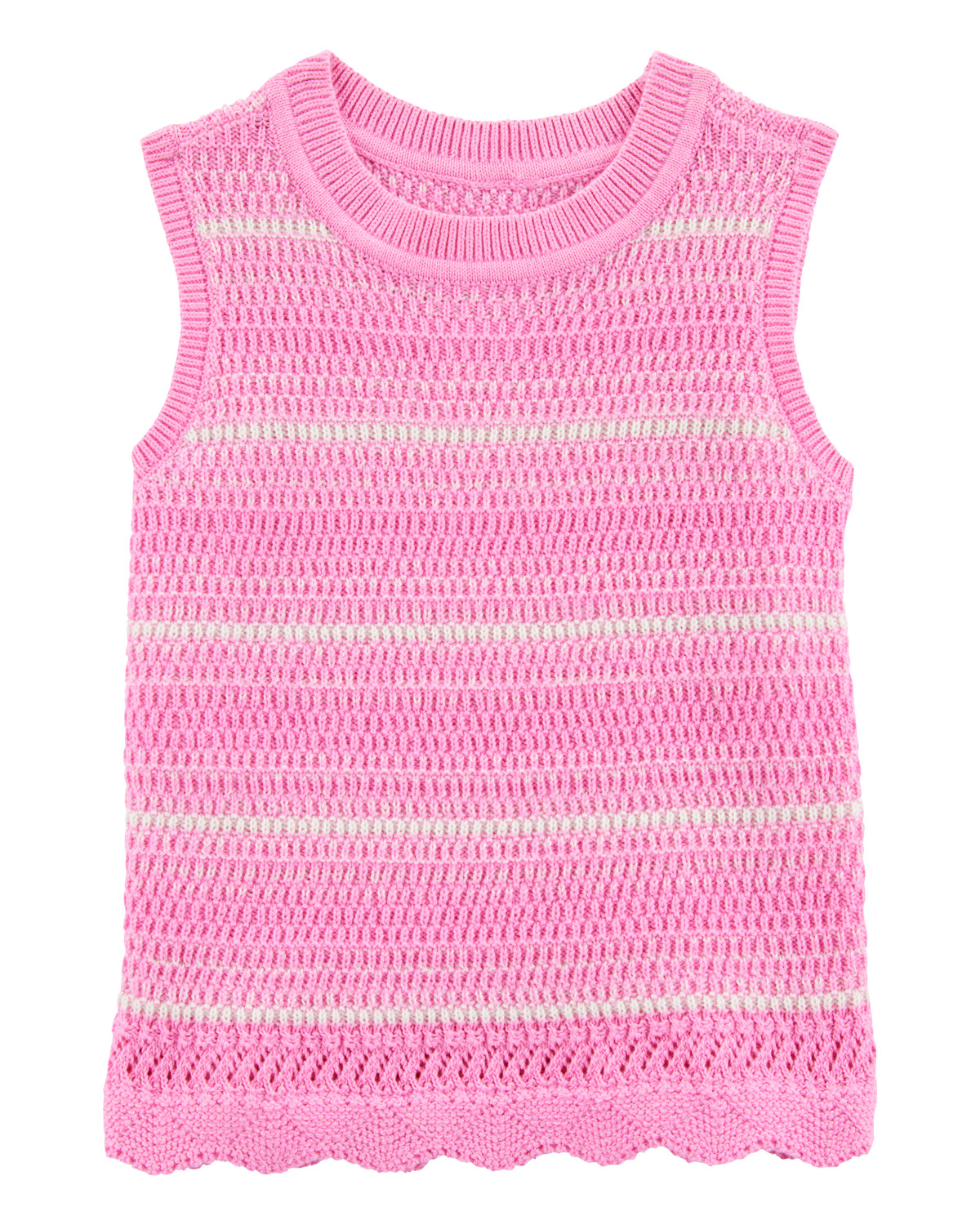 Toddler Striped Crotchet Knit Tank - Pink | Carter's Inc