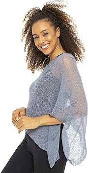 Back From Bali Womens Sheer Poncho Shrug Bolero, Lightweight Summer Shrug Pullover Sweater | Amazon (US)