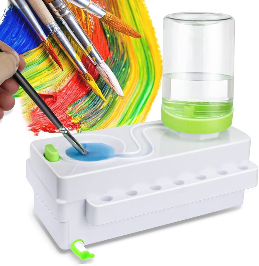 Paint Brush Cleaner, Upgrade Paint Brush Rinser with Drain and Brush Holder, Strengthen Water Rec... | Amazon (US)