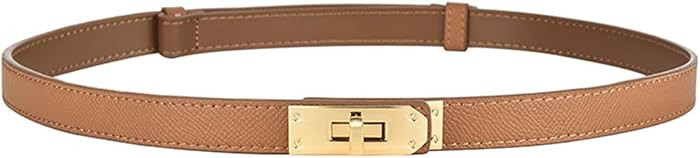 FENLDY Women's Skinny Belt Solid Color Alloy Turn Lock Adjustable Waist Size 19.5-35.5 In For Dresses Jeans Pants | Amazon (US)