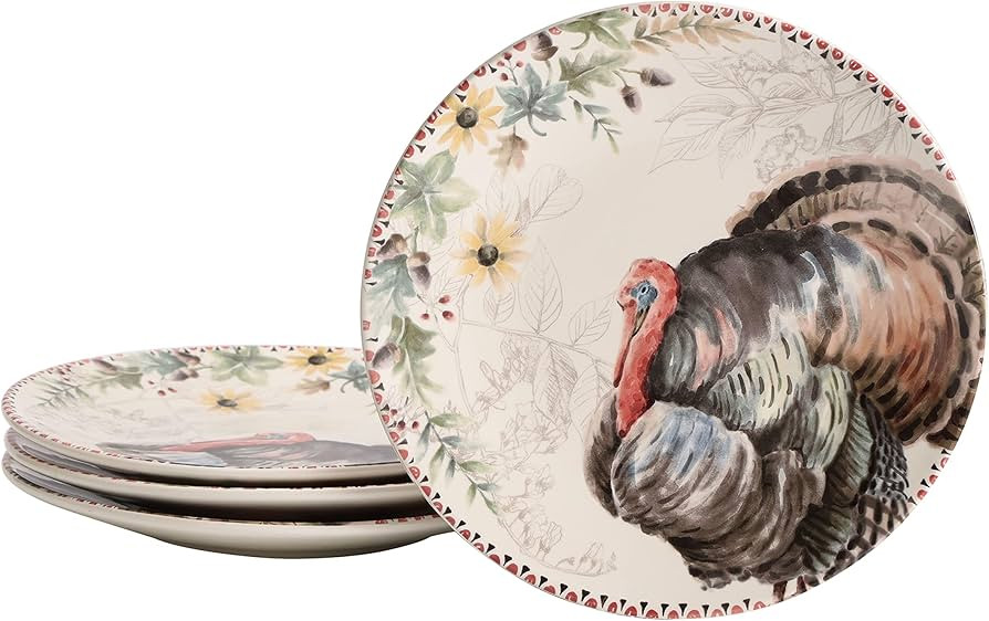 Bico Blessing Season Dinner Plates Set of 4, 11 Inch Large Ceramic Plates for Pasta, Steak, Styli... | Amazon (US)