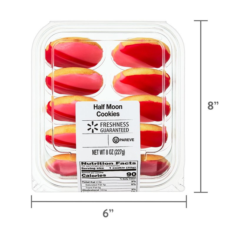 Freshness Guaranteed Half Moon Strawberry Iced Valentine's Day Bakery Cookies, 8oz, 10 Count, Rea... | Walmart (US)
