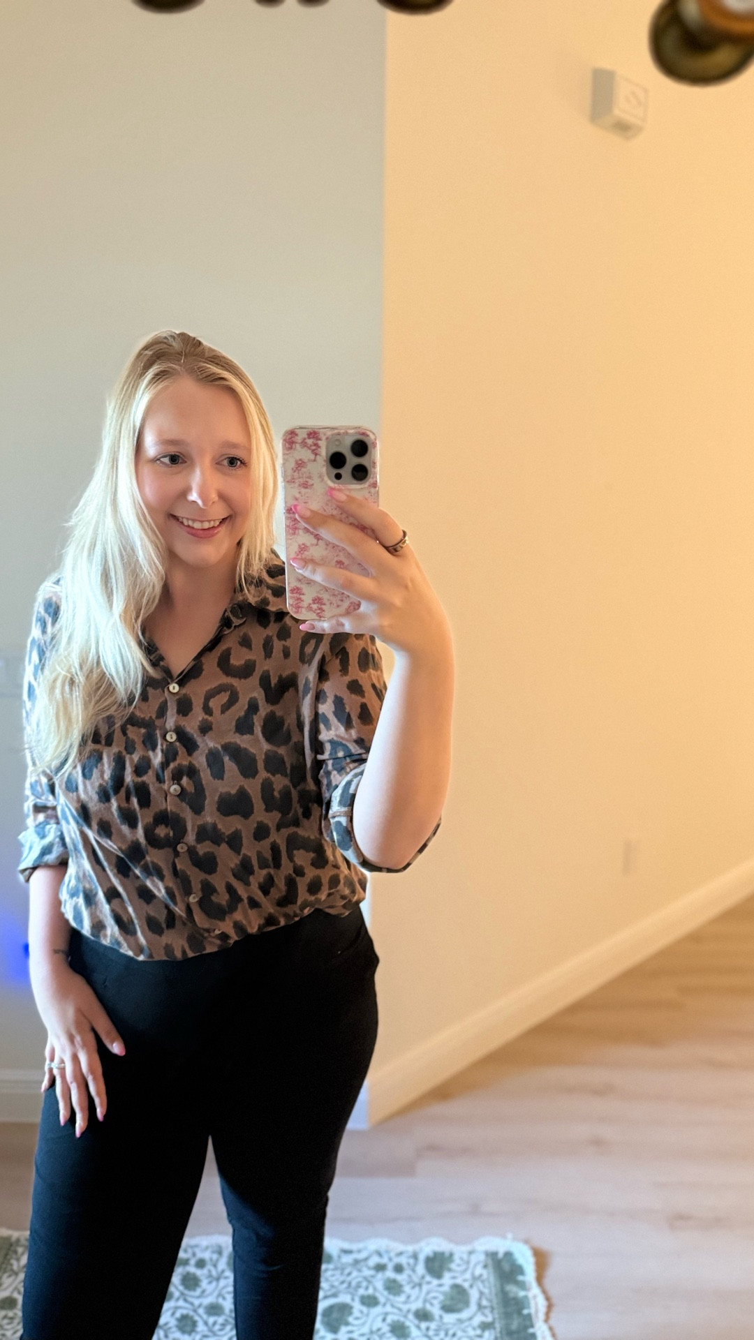 easy work outfit you’ll keep repeating 🤍

one of my go-to work outfits lately 🖤 this leopard sheer button up makes any basic outfit feel styled + elevated — paired with classic black trousers & mary jane flats for an easy, put-together look

#ltkworkwear #workoutfitideas #businesscasualstyle #everydayoutfits #leopardprint #classicstyle #officeoutfits #capsulewardrobe #oldnavystyle #ltkunder50