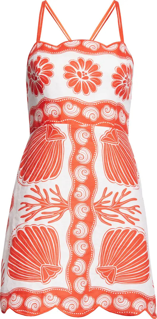 Ainika Shell Print Linen Minidress | Nordstrom