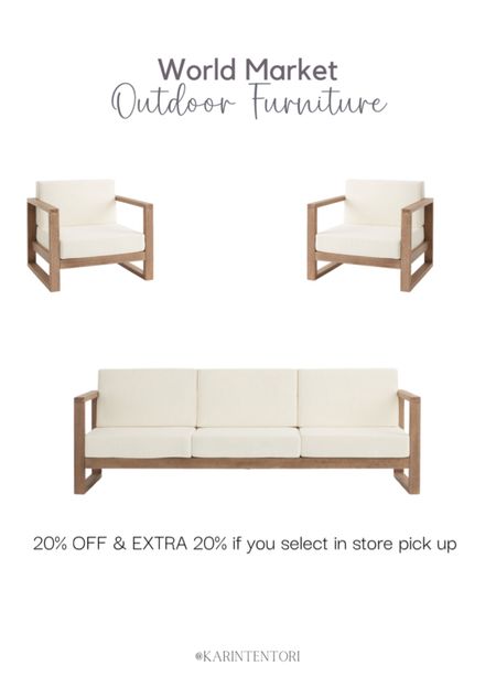 Outdoor Furniture Sale!

Works Mather has great outdoor furniture collections on sale for 20% Off and an additional 20% if you choose in store pick up at checkout!


World Market 
Outdoor furniture 

#LTKswim #LTKhome #LTKSeasonal