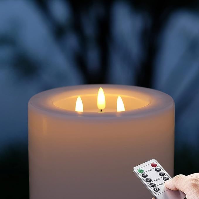 OUTDOOR XL 6" x 8" Large Flameless Candles with Remote .Rainproof Waterproof . LED Battery Operat... | Amazon (US)