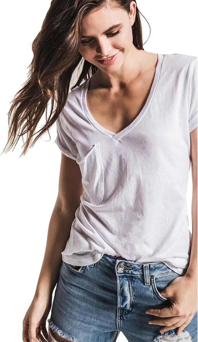 Z SUPPLY Women's The Pocket Tee Relaxed Fit Burnout Top | Amazon (US)