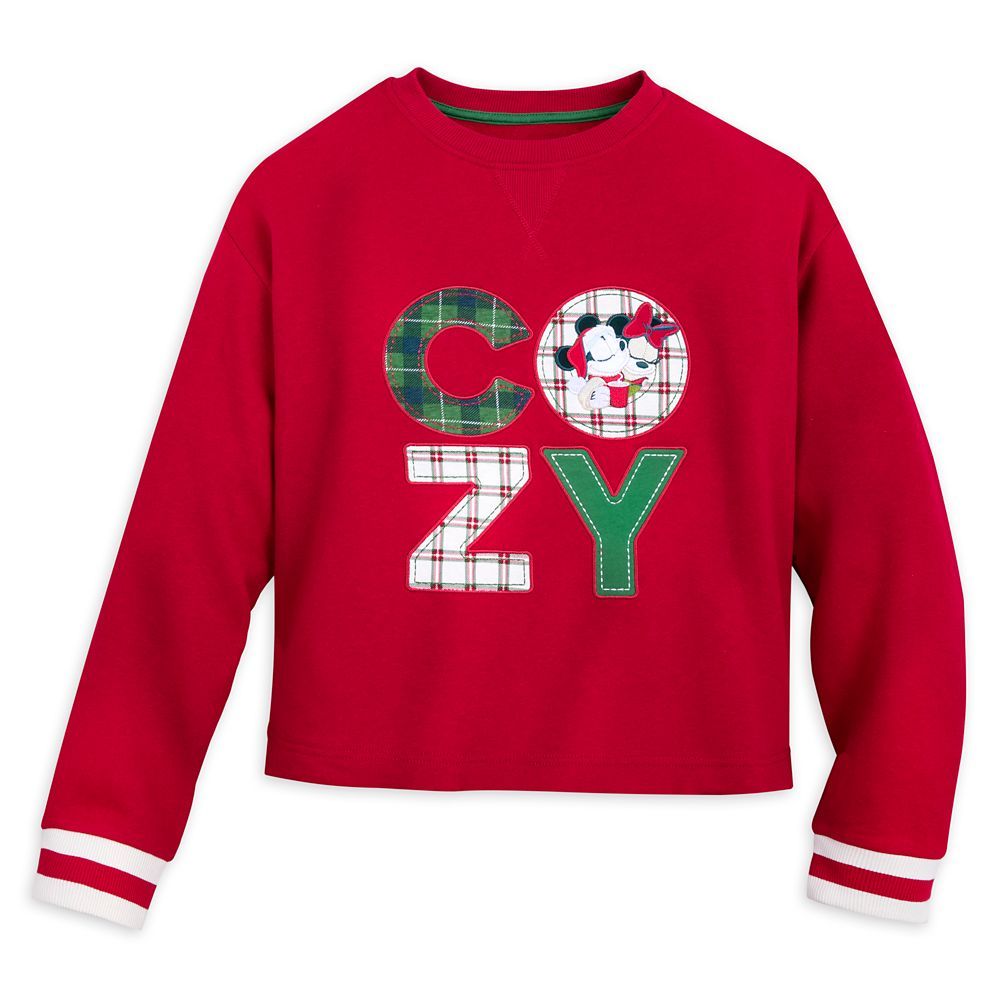 Mickey and Minnie Mouse Holiday Pullover Sweatshirt for Women | Disney Store