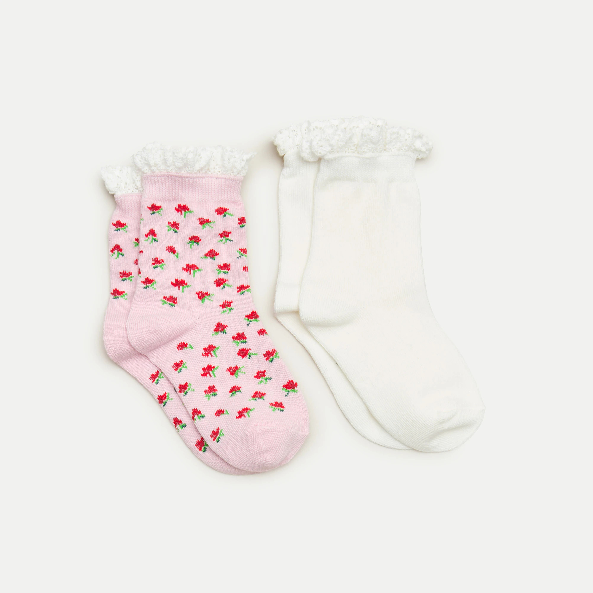 Girls' ruffle-trim trouser socks two-pack | J. Crew US