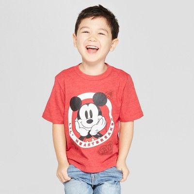 Toddler Boys' Disney Short Sleeve T-Shirt - Red 5T | Target