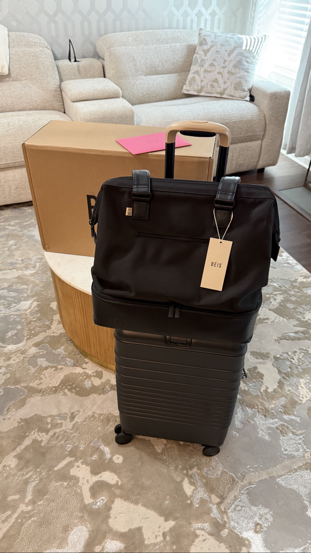 My sister finally made it over to open her Mother’s Day gift from @beistravel . 
This is going to be perfect for our next girls getaway.
This is the Carry On & Mini Weekender!

#LTKgrwm