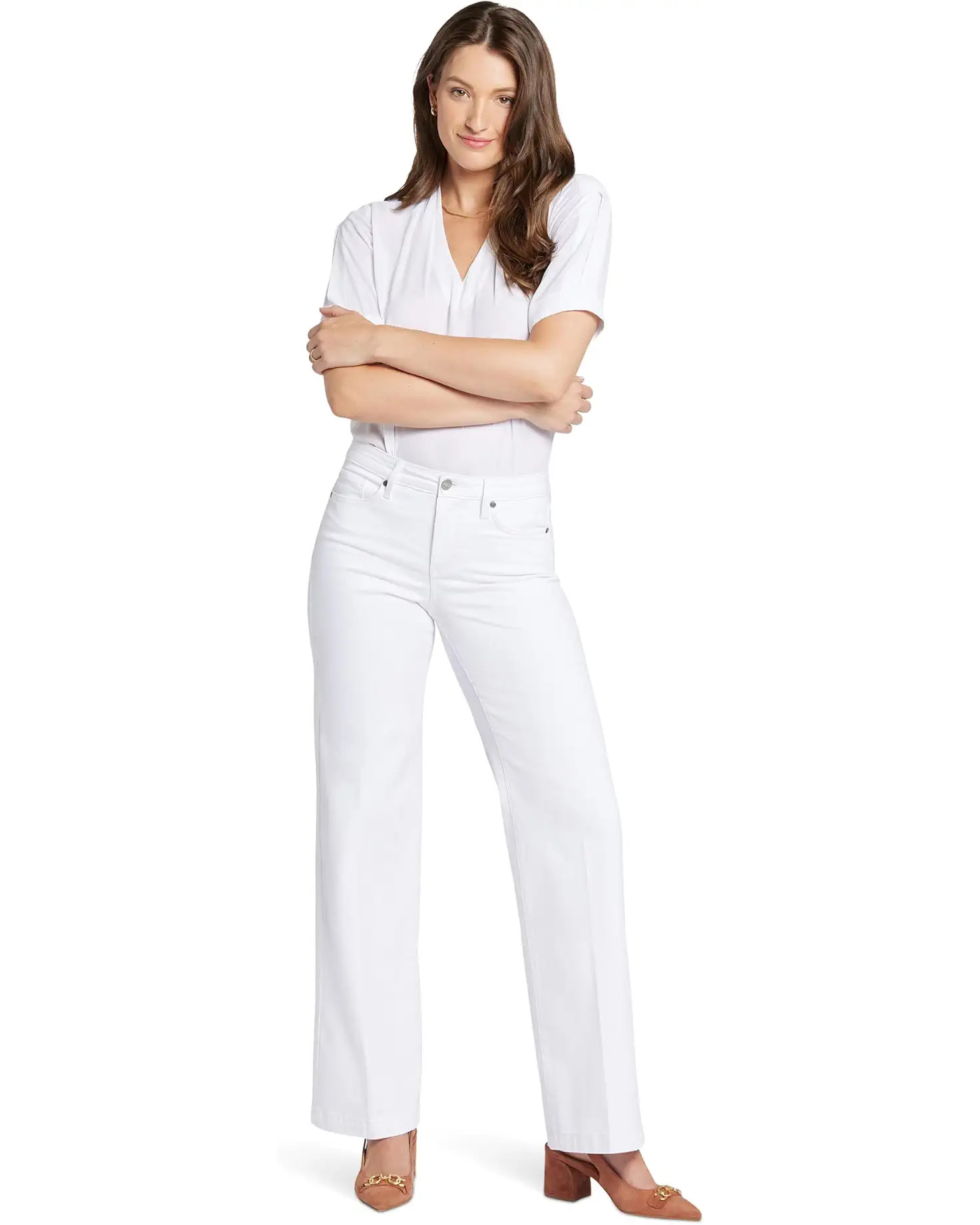 Teresa Wide Leg Jeans in Optic White | Zappos