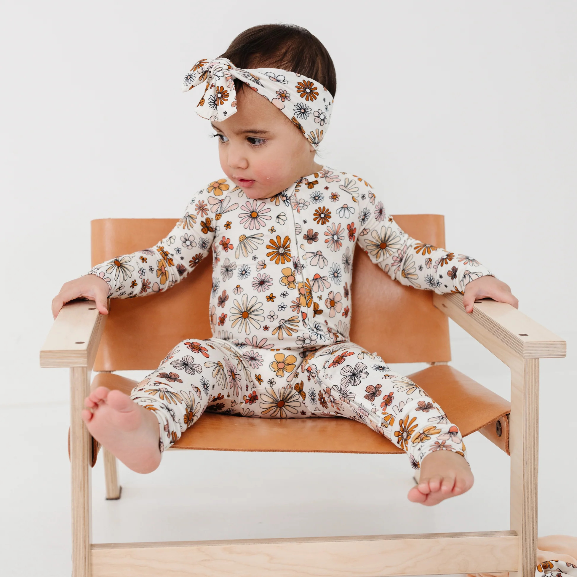 bloom with love bamboo fold-over zip sleeper - britt horton x joss + j | Joss and J