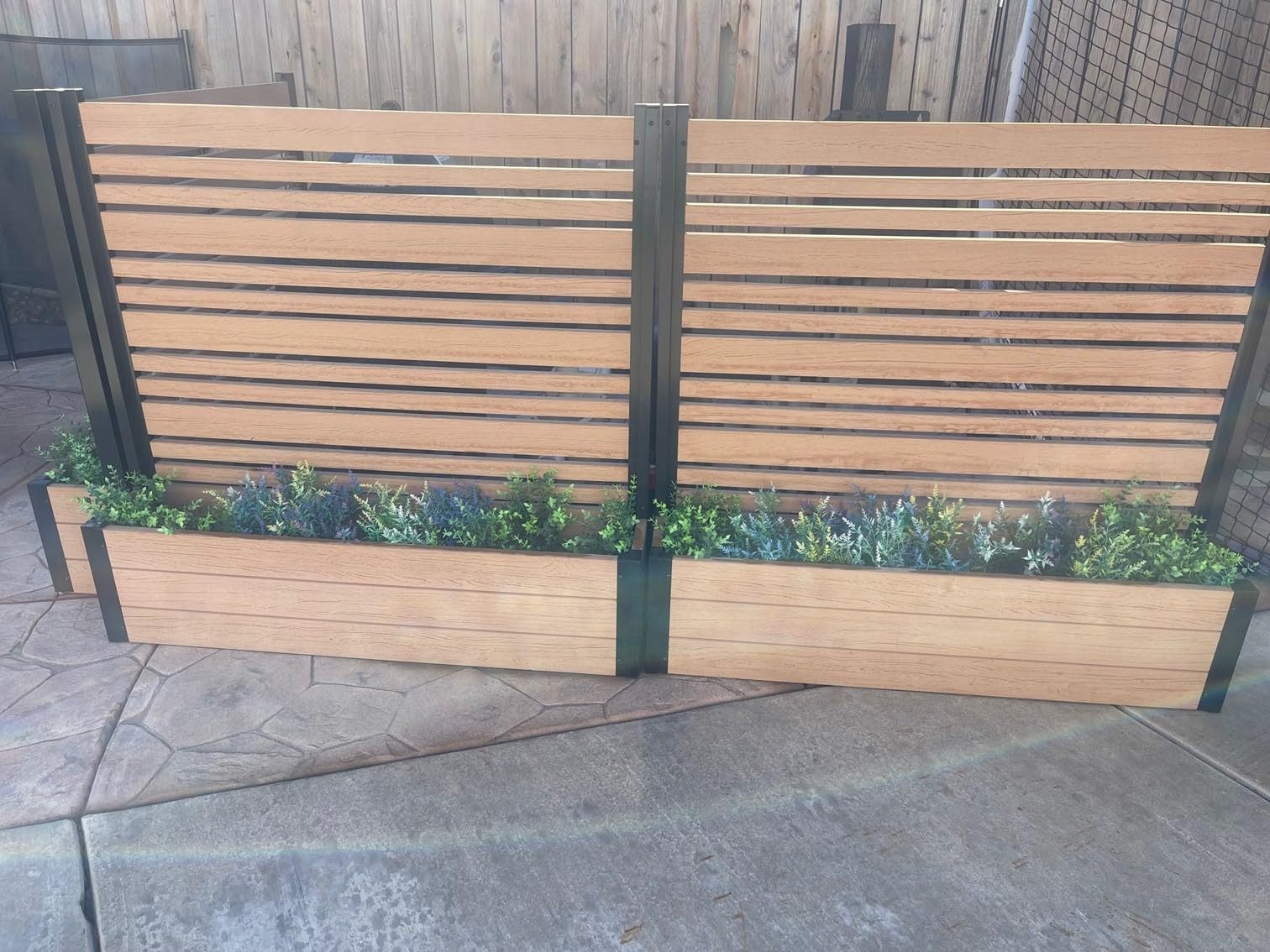 6ft H x 3.8ft W x 1ft L (1 Screen w/Planter) Freestanding Enclo Florence Cedar Color Patio Privac... | Amazon (US)