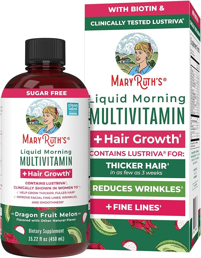 MARYRUTH'S Liquid Multivitamin + Hair Growth | Biotin 10000mcg | Lustriva Hair Growth Supplement ... | Amazon (US)
