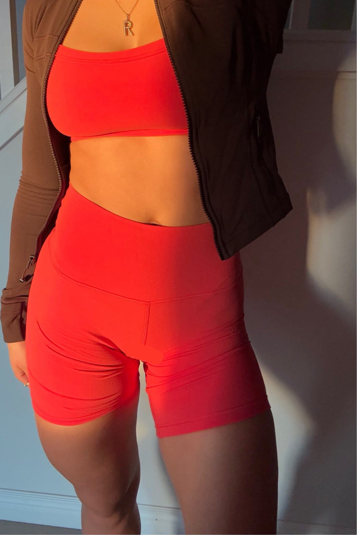 workout/ Pilates outfit from today🤎💞🎀🧘🏽‍♀️ aritzia set and lululemon jacket!

jacket: size 4 
bra: small
shorts: 4

#LTKStyleTip #LTKFitness #LTKActive