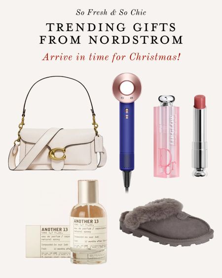 These gifts arrive before Christmas! Trending TikTok gift guide from Nordstrom. 
-
Gifts for her - Dior lip oil rosewood - Ugg slippers - Dyson air wrap - Dyson hair dryer - Coach Tabby 26 chalk white and brass - Le Labo Another 13 inch perfume - sister gifts - teen gifts - stocking stuffers 

#LTKstyletip #LTKitbag #LTKGiftGuide