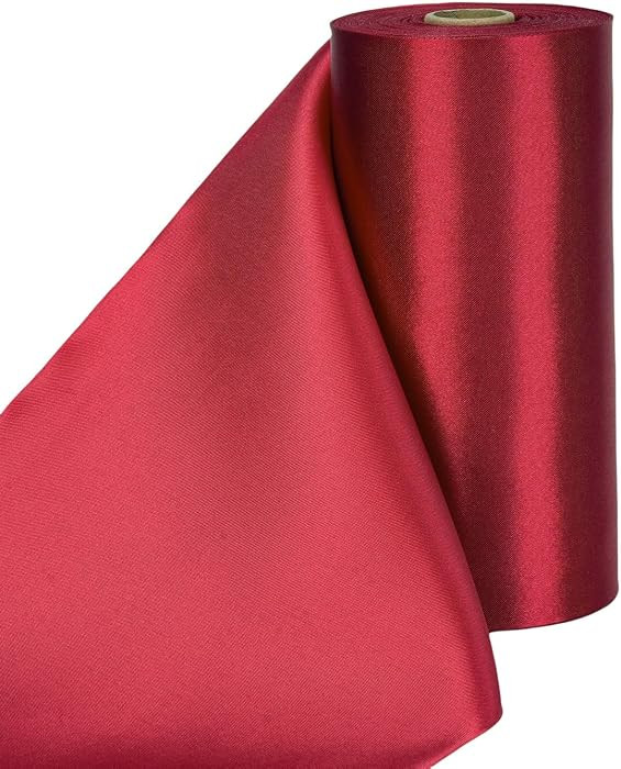 Burgundy Satin Ribbon 6 Inch, 27 Yards/roll Solid Wide Ribbon for Valentine's Day Decor Chair Sas... | Amazon (US)