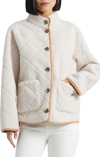 Quilted Faux Shearling Jacket | Nordstrom