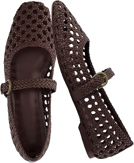 CUSHIONAIRE Weston Hand Woven Mary Jane Flats for Women, Comfortable Dressy Ballet Flats with Bra... | Amazon (US)