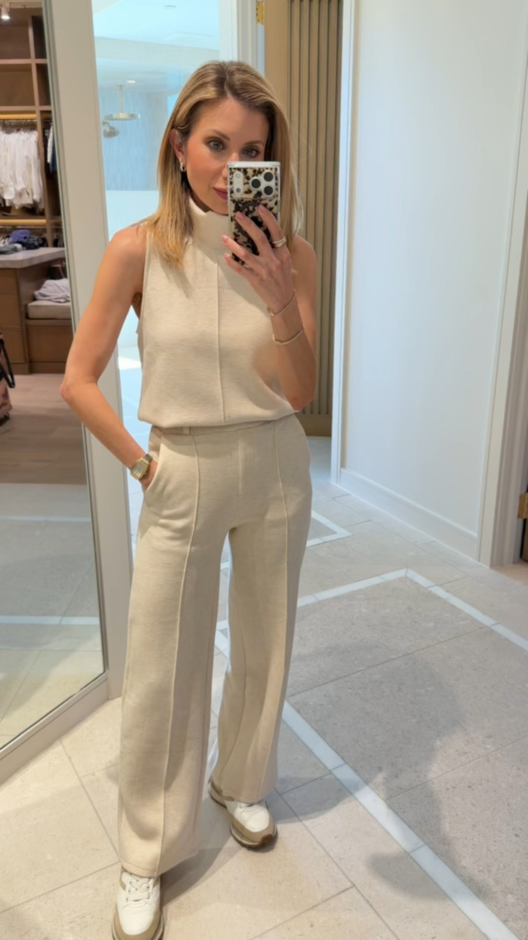 Outfit look ✨
I am 5’2 and wearing a size xs in the top and pants.

#LTKOver40 #LTKSaleAlert #LTKPetite