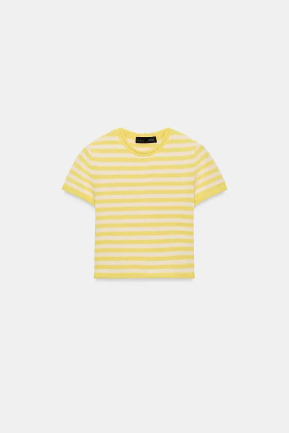 STRIPED KNIT CROP TOP | Zara US