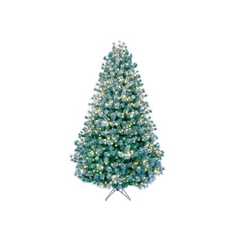 GE 7.5-ft Carolina Pine Pre-lit Flocked Artificial Christmas Tree with LED Lights | Lowe's