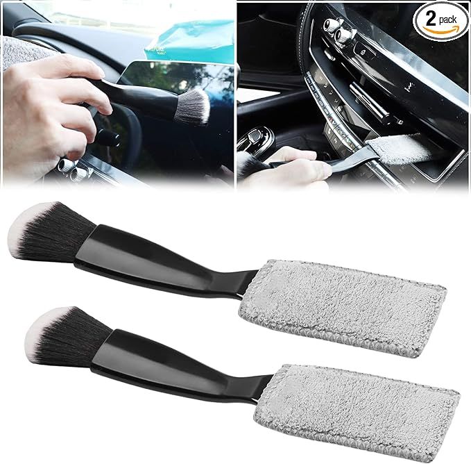Jerbor 2Pack Double Head Brush for Car Clean,2 in 1 Car Duster for Detailing Interior,Car Air Ven... | Amazon (US)