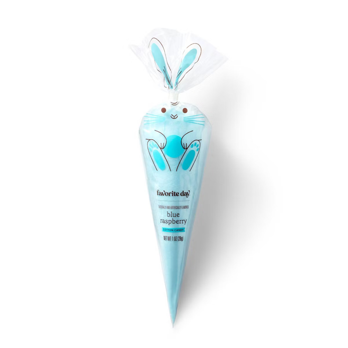 Spring Bunny Easter Cotton Candy Cone Blue Raspberry - 1oz - Favorite Day™ | Target