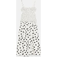 Zara - Strappy Dot Midi Dress - Ecru / Black - L - Woman | Zara UK