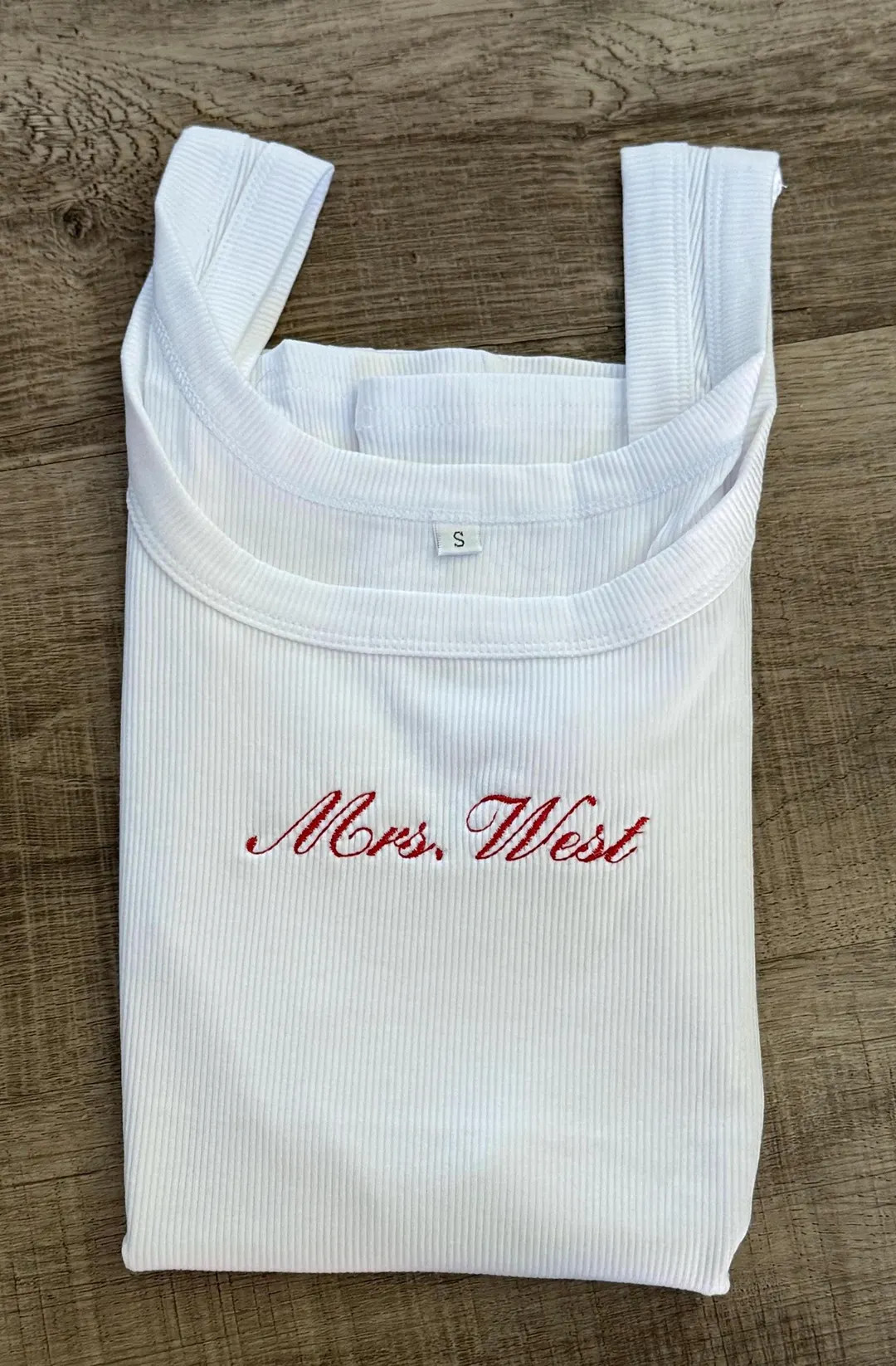 Personalized Mrs. Tank Top: Embroidered Bridal Bachelorette Party Shirt | Etsy (Global)