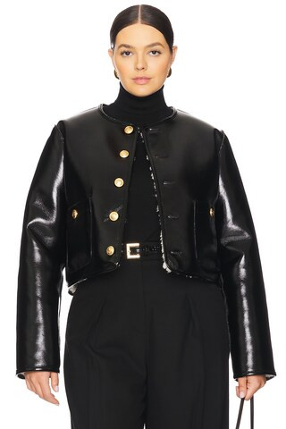 L'Academie By Marianna Pauchet Reversible Faux Sherpa Jacket in Beige & Black from Revolve.com | Revolve Clothing (Global)