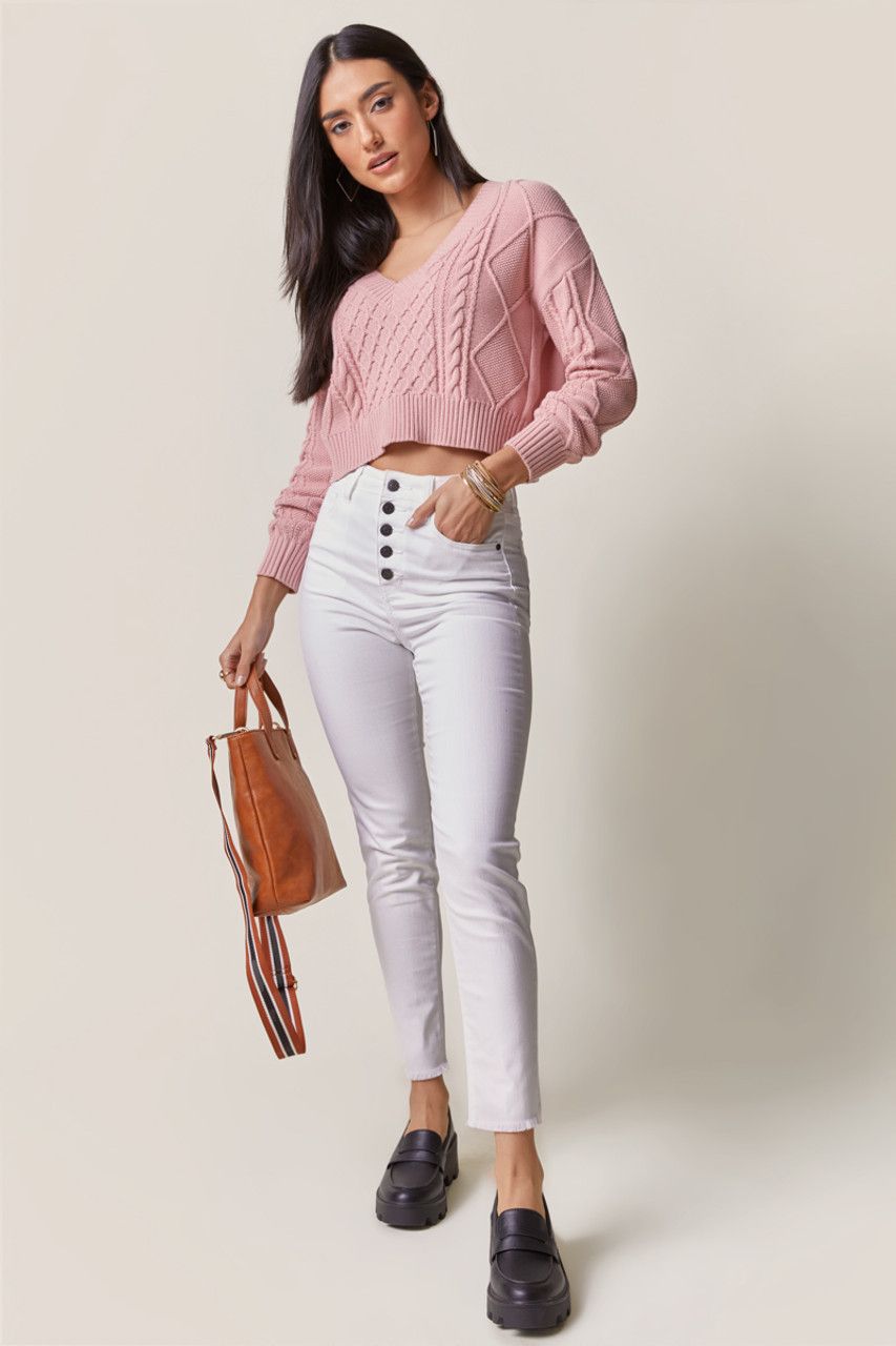 Harper Heritage High Rise White Frayed Skinny Jeans | Francesca's