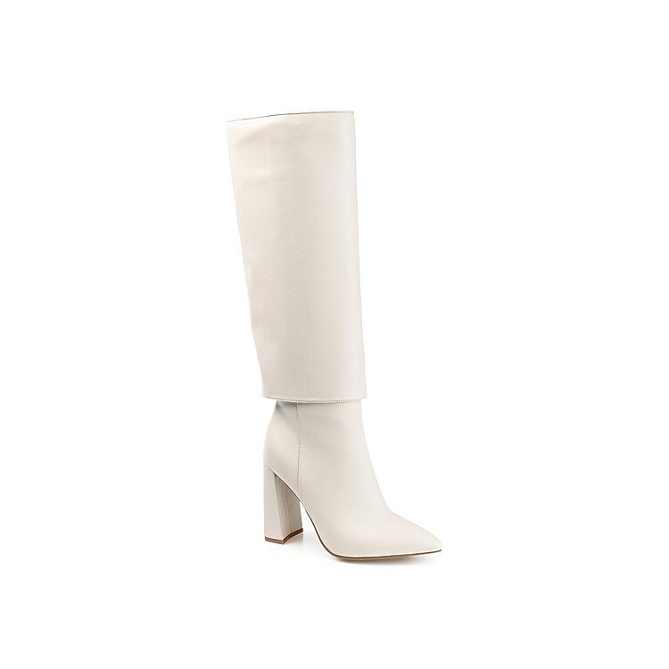 Journee Collection Aurorra Wide Calf Boot | Women's | Off White | Size 8 | Boots | Block | DSW